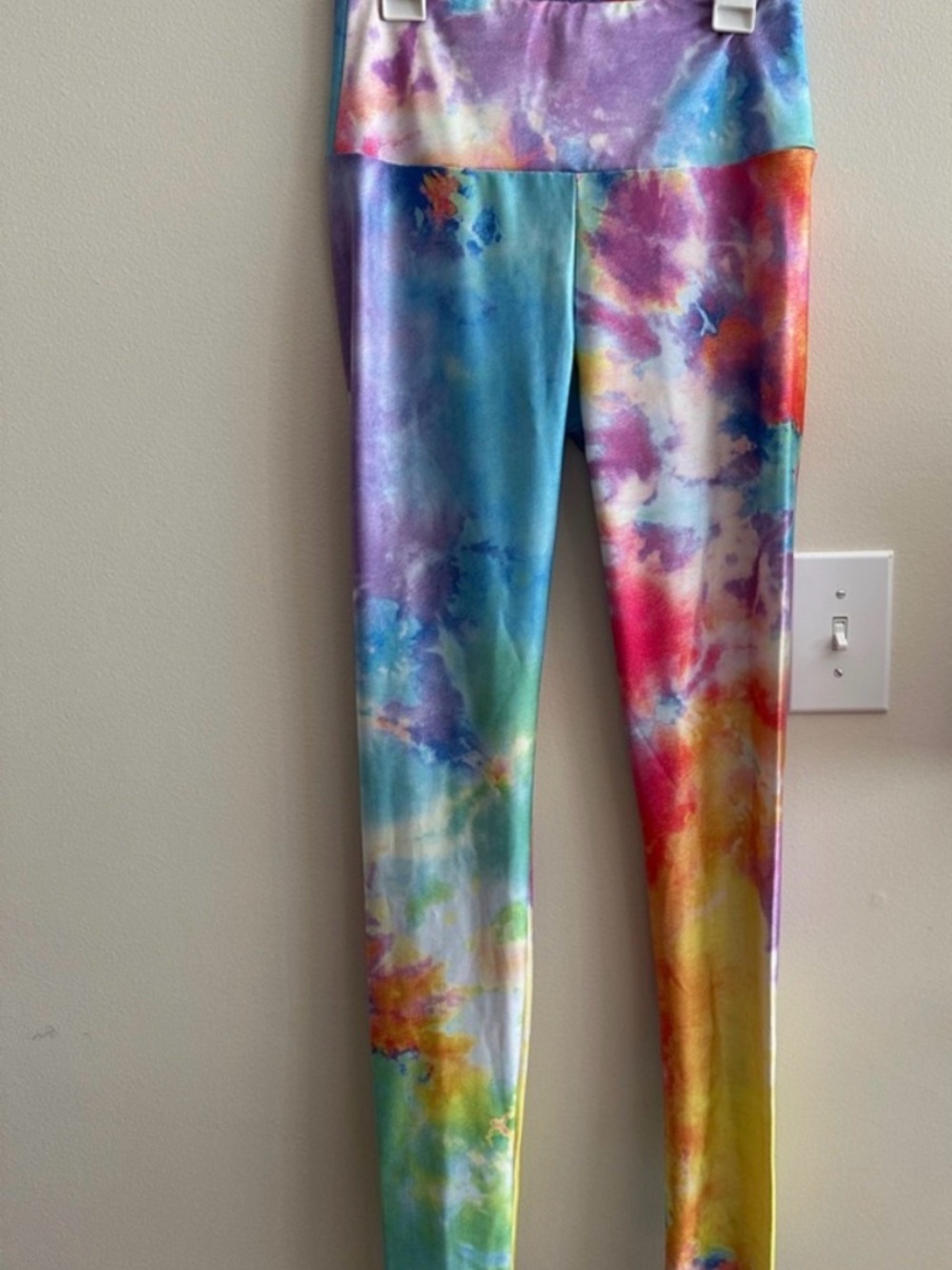 Goldsheep M women’s Tie-Dye Leggings in Purple, Blue, Yellow, Red